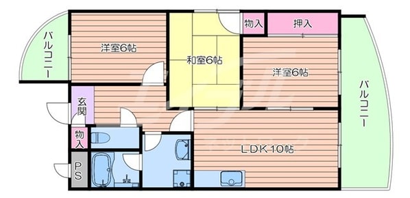 ディアコート下山田の物件間取画像